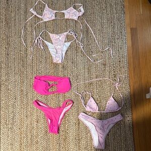 Pink and White Bikini Set